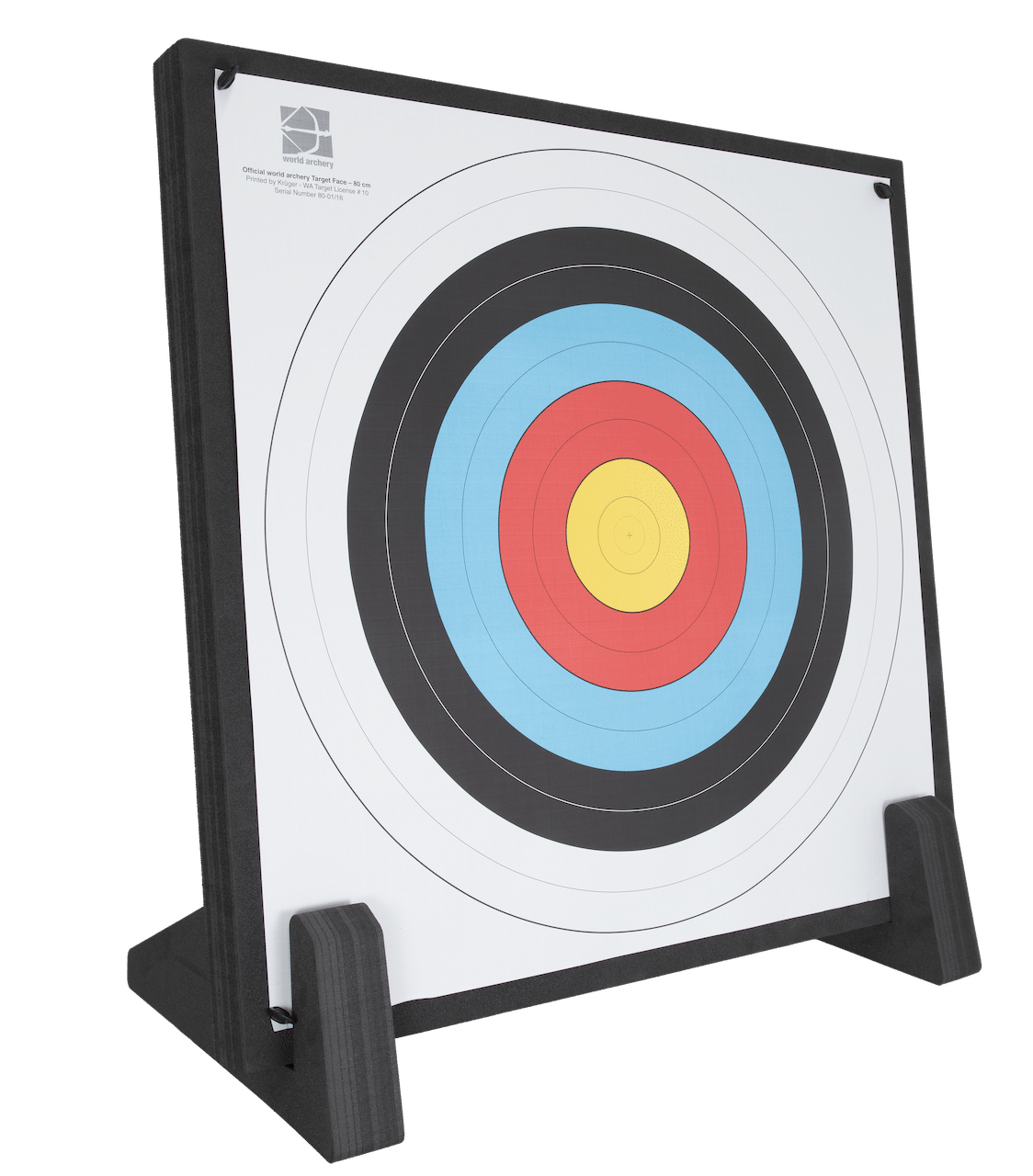 Square archery target block with multi-color rings
