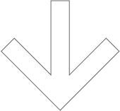 Large white outline of an arrow pointing downward